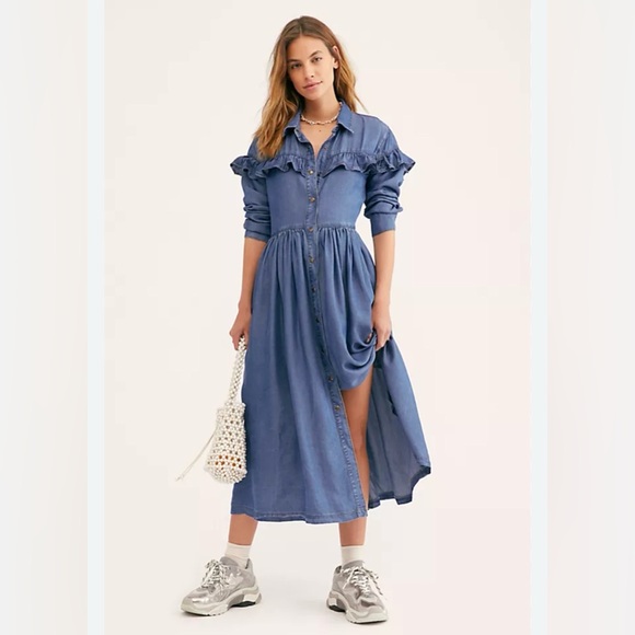 Free People Dresses & Skirts - Free People Montana Sunset Midi Dress, LARGE NWOT